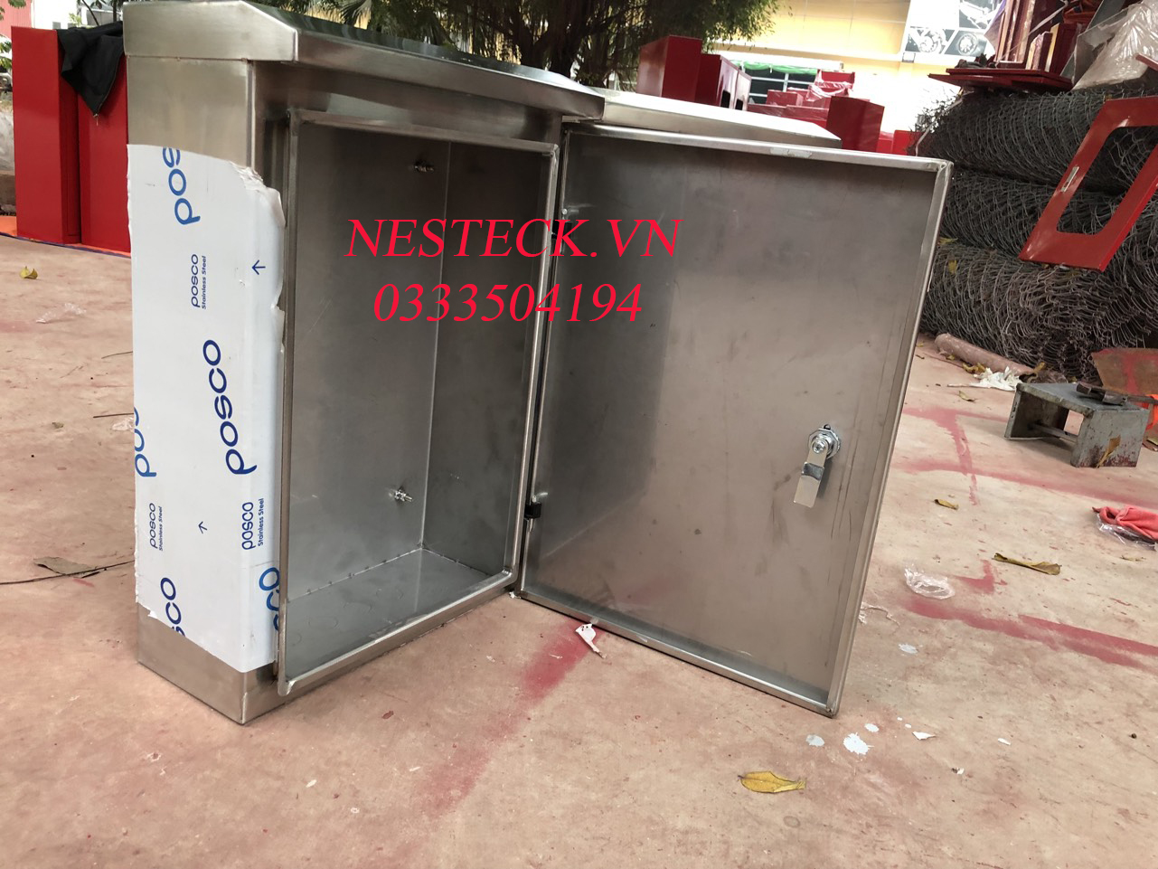 Tủ điện inox 304 KT 600x400x200x1.2mm sản xuất theo yêu cầu - Nesteck