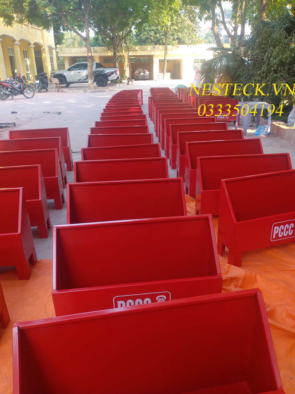 Kệ đựng bình chữa cháy KT 500x500x200x1.2mm giá rẻ b