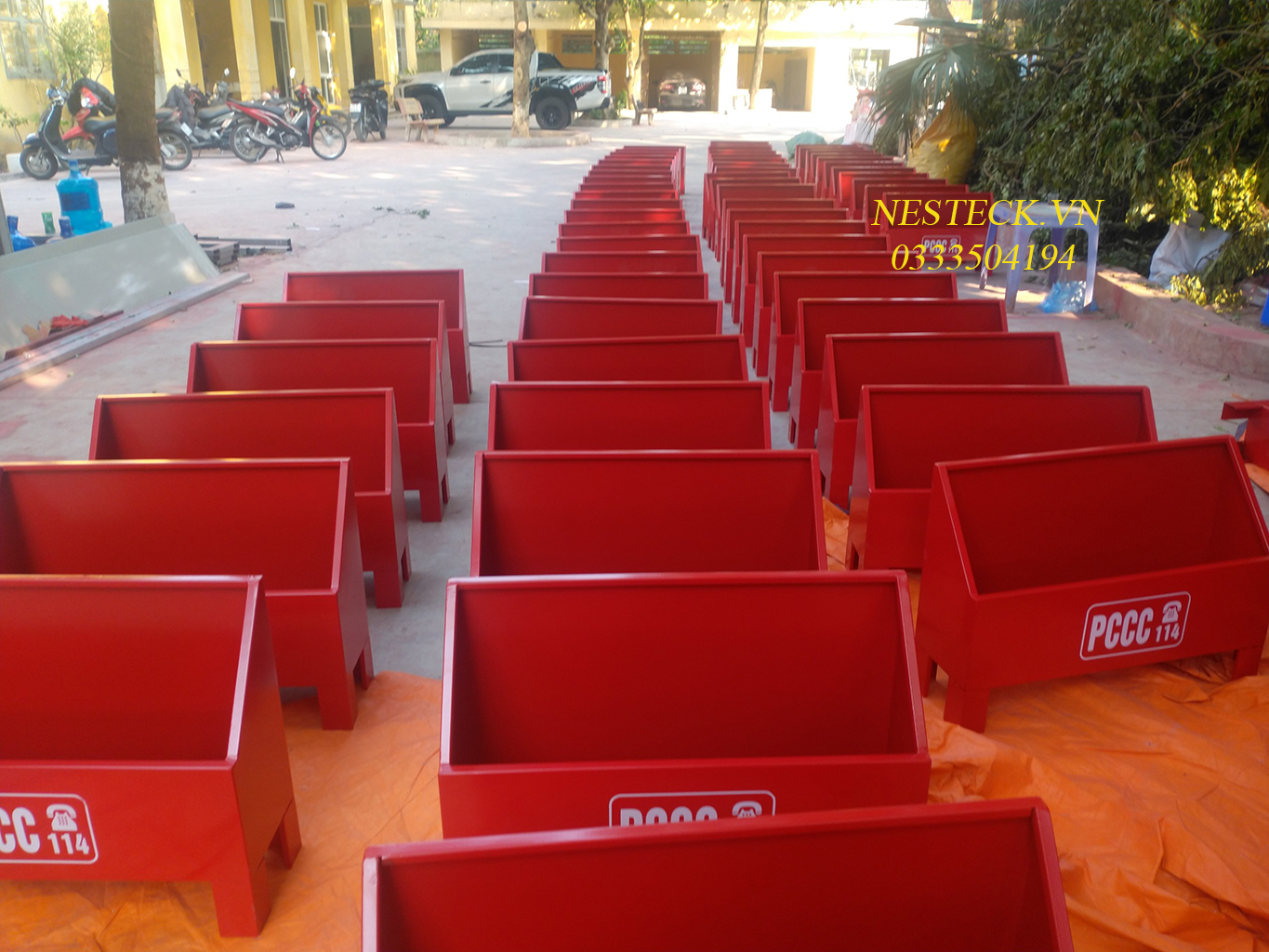Kệ đựng bình chữa cháy KT 500x500x200x1.2mm giá rẻ