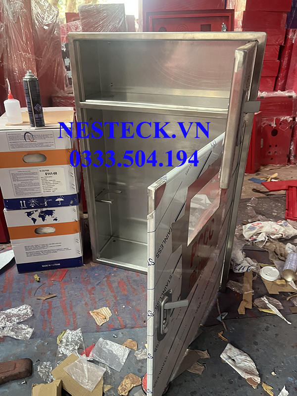 Tủ PCCC inox kích thước 700x500x250x1.0mm