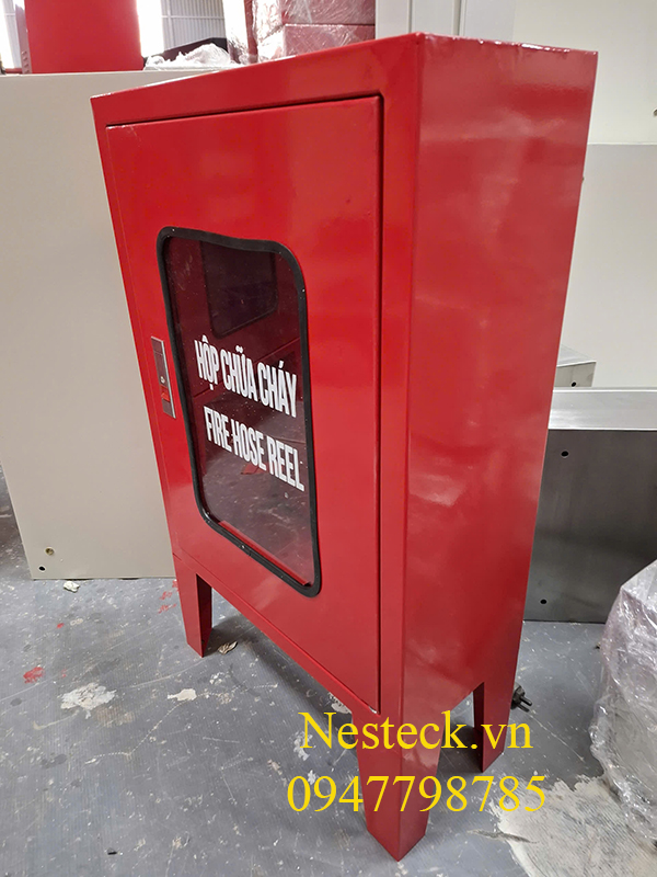 Tủ chữa cháy sơn tĩnh điện đỏ 800x600x180mm có chân giá tốt
